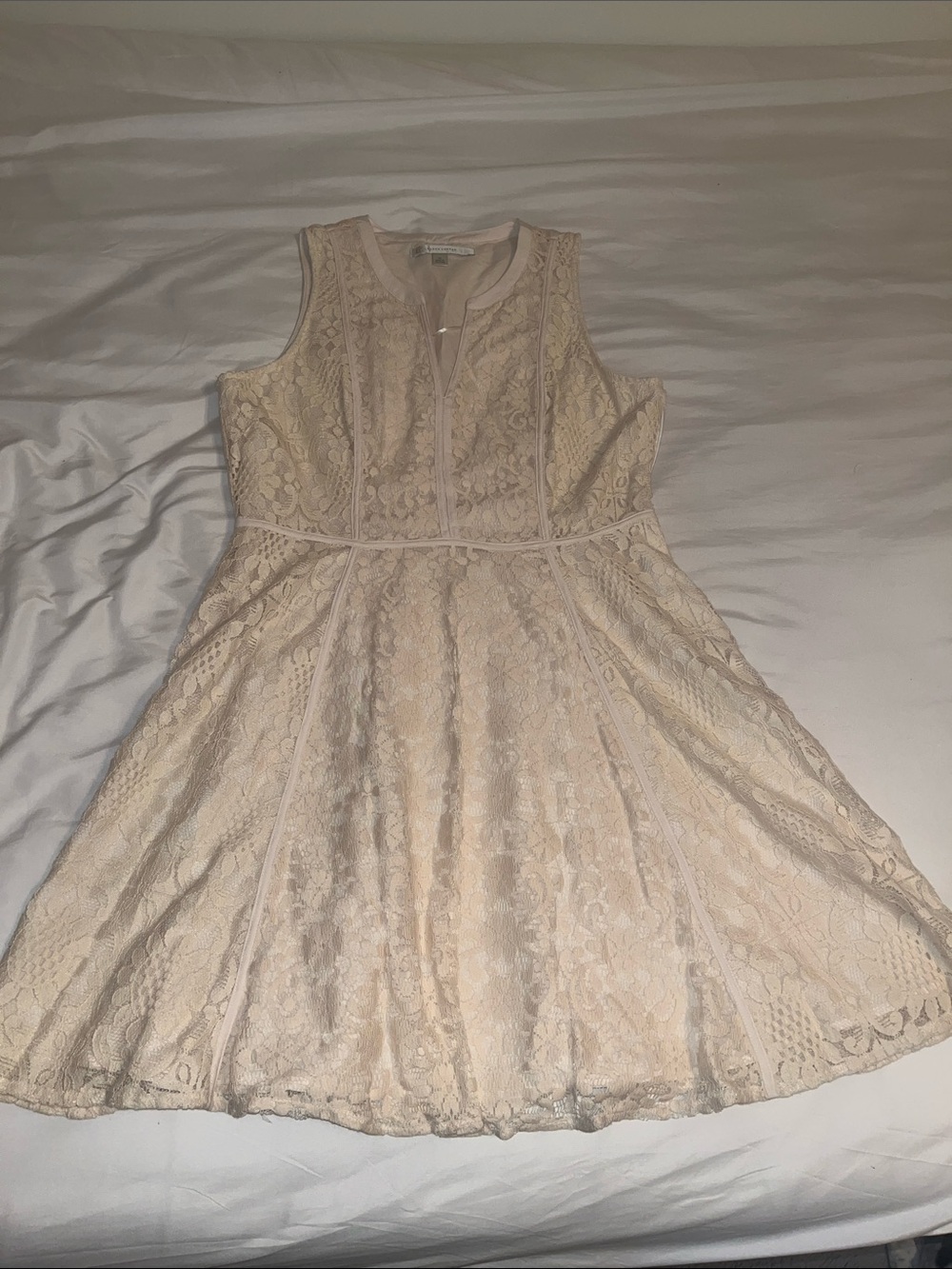 Sleeveless Lace Fit & Flare Lauren Conrad Dress - Cream sz 14